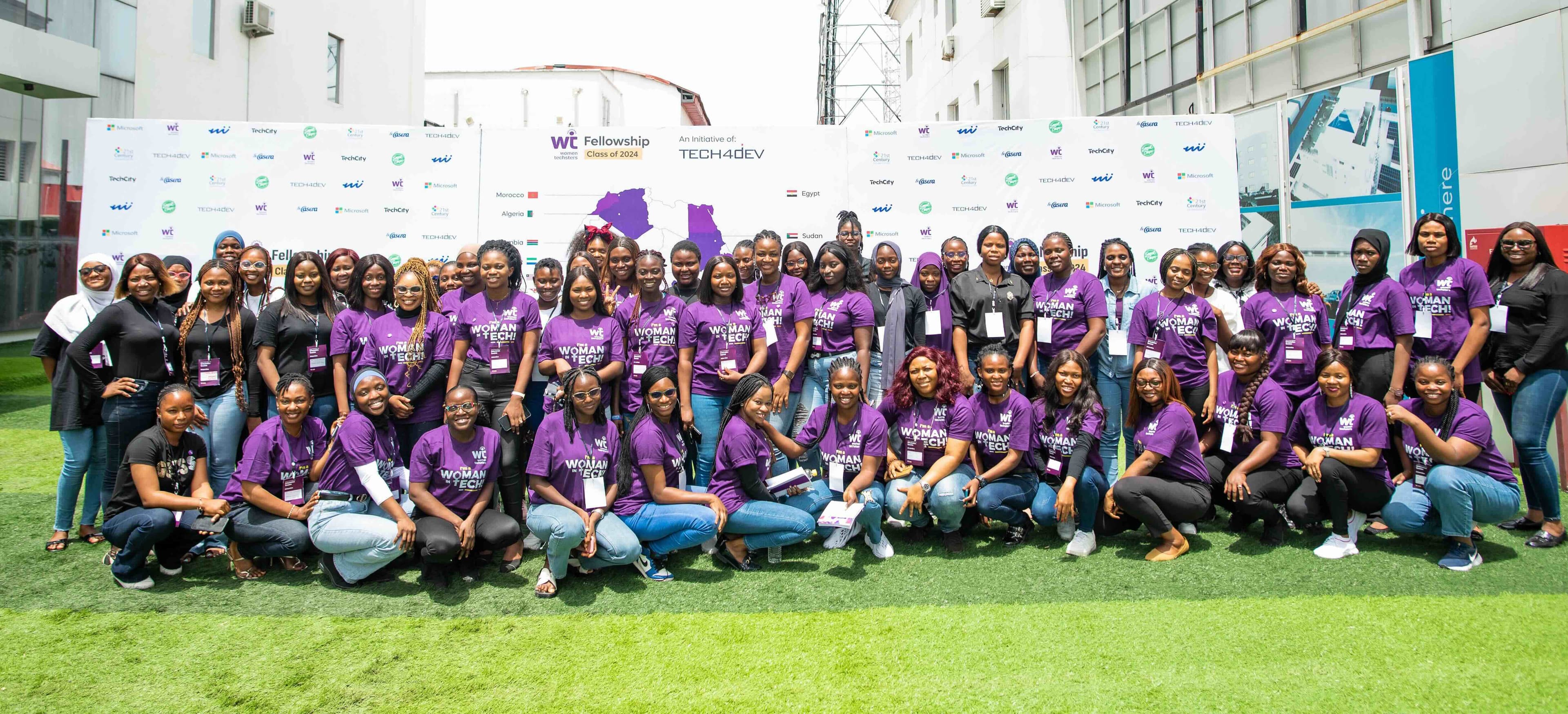 Young women in tech training